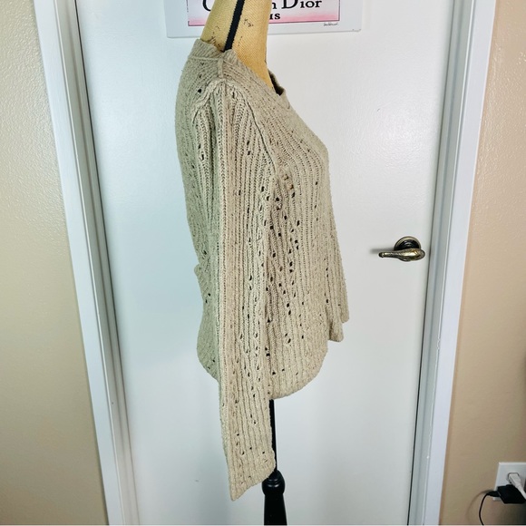 FREE PEOPLE Chunky Knit Sweater Sweatshirt Size Medium Collared Casual Weekdays - Picture 3 of 11